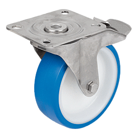 Swivel Castors with stop fix stainless steel for sterile areas (K1790)