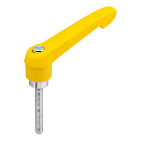 Clamping levers plastic with external thread, steel parts trivalent blue passivated (K1660)