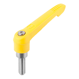 Clamping levers with plastic handle external thread, steel parts stainless steel (K0270) K0270.10686X20