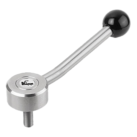 Tension levers flat external thread stainless steel, 15° (K0129)