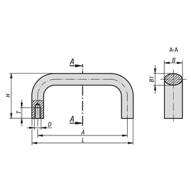 Pull handles stainless steel, oval (K1640)