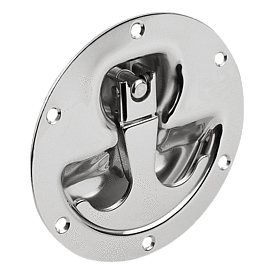 Recessed handles, Form A, fold-down, stainless steel (K0243)