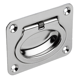 Recessed handles, Form B, fold-down, stainless steel (K0243)