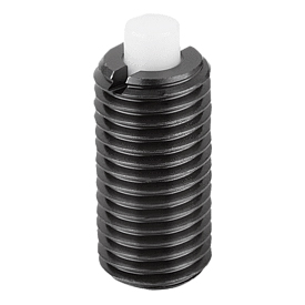 Spring plungers with hexagon socket and flattened POM thrust pin, steel (K1372) K1372.12