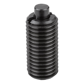 Spring plungers with hexagon socket and flattened thrust pin, steel (K1370)