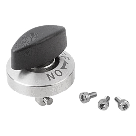 Quarter-turn clamp locks stainless steel, knob plastic (K1061)