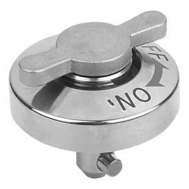Quarter-turn clamp locks, flat stainless steel (K1061)