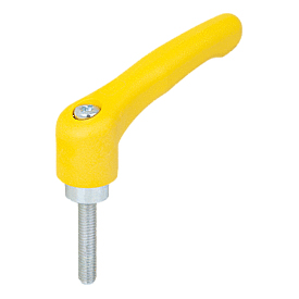 Clamping lever plastic with external thread, steel parts blue passivated (K1702)