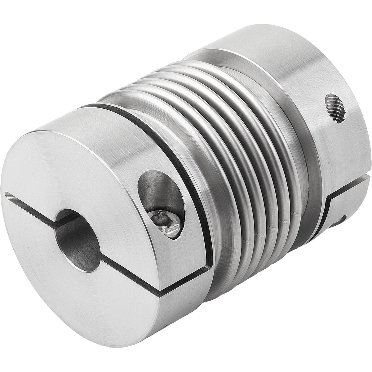 Metal bellows couplings with clamp hubs, Stainless Steel (K1883)