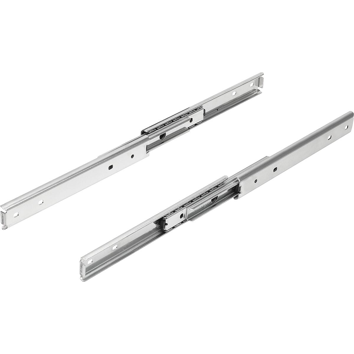 Steel telescopic slides for side mounting, full extension, load capacity up to 30 kg (K2090)