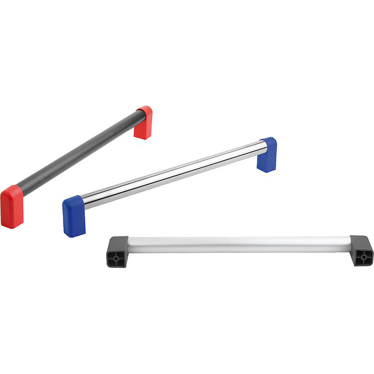 Tubular handles, Aluminium or Stainless Steel with Plastic grip legs (K1849)