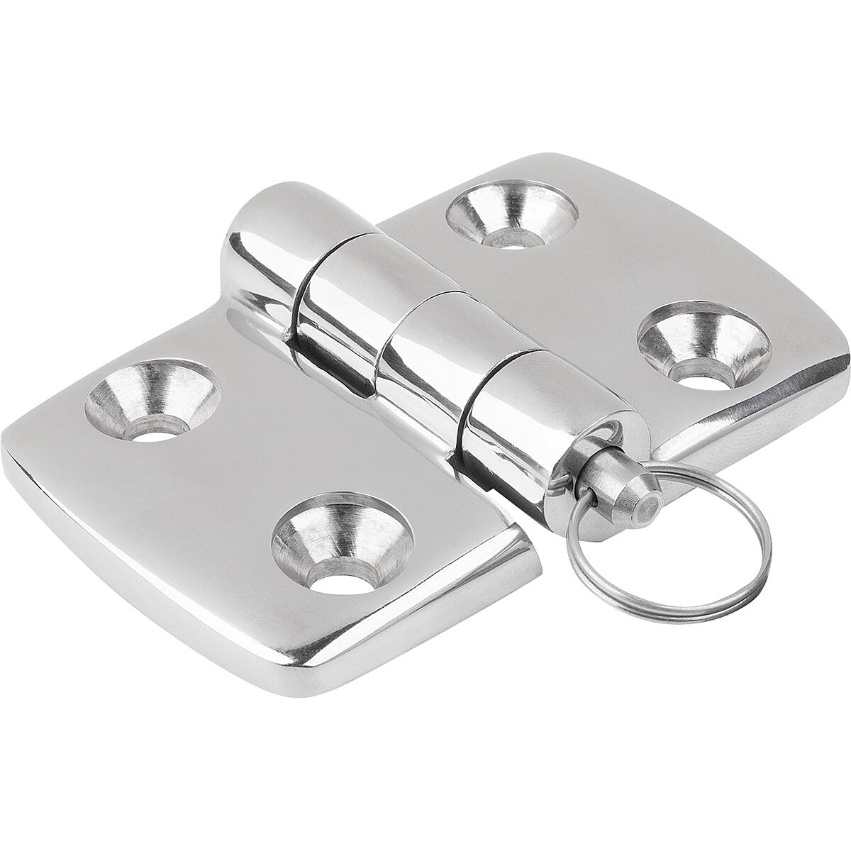 Hinges Stainless Steel, separable, dismountable, Form B, with bolt/head and key ring (K1964)