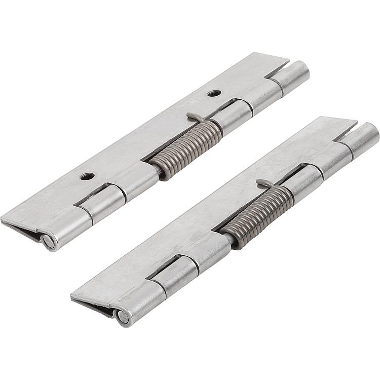 Spring hinges, Steel, Stainless Steel or Aluminium, 120 mm, spring closed (K1175)