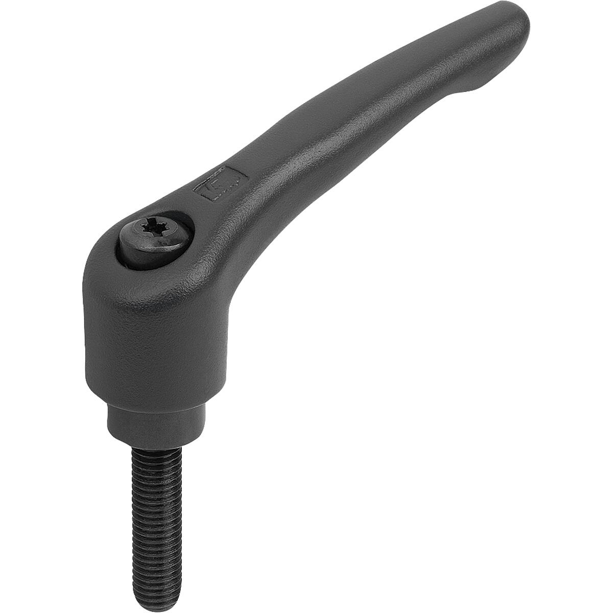 Clamping levers, Steel with External thread, matt textured (K0752)