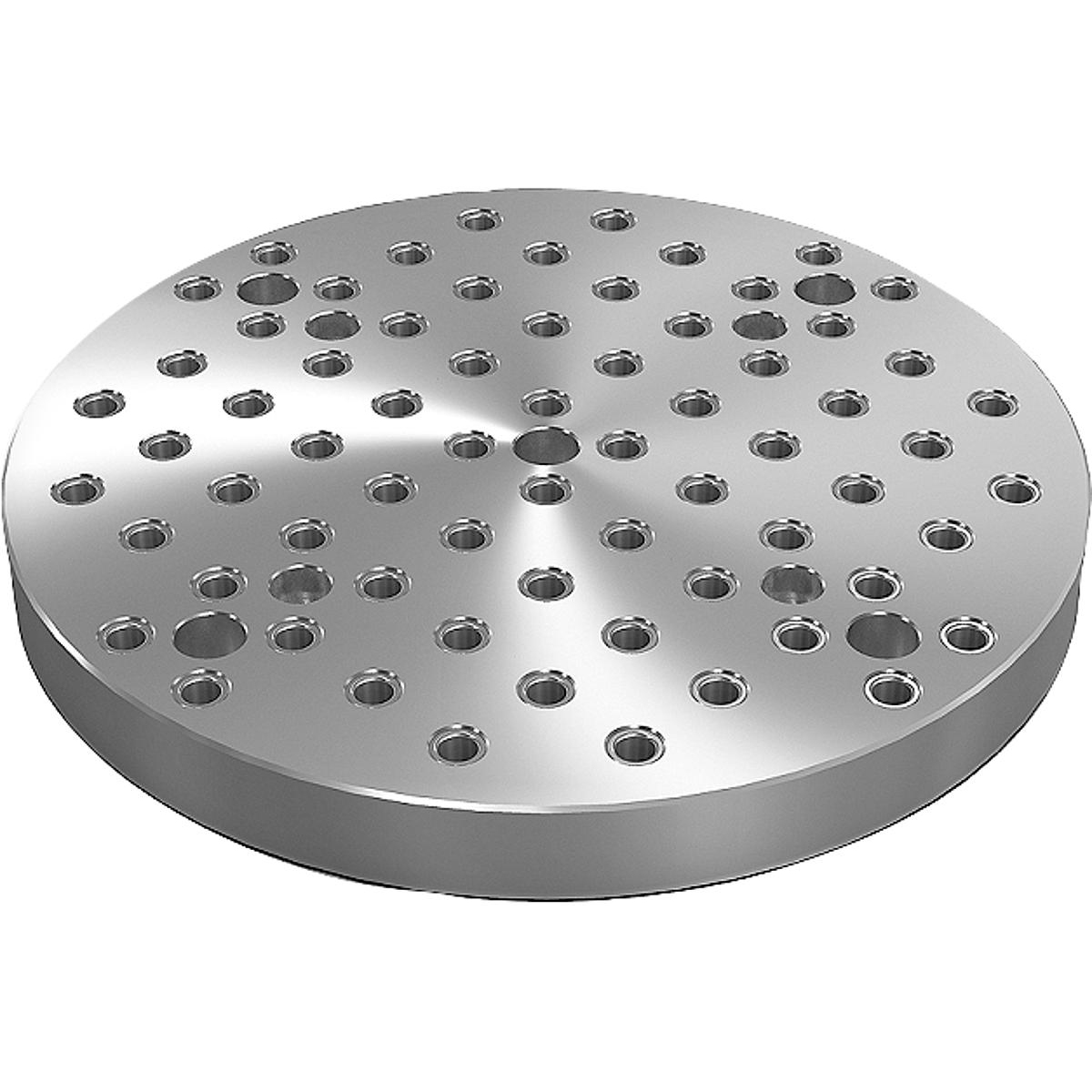 Baseplates, grey cast iron, round, with grid holes (K1532)