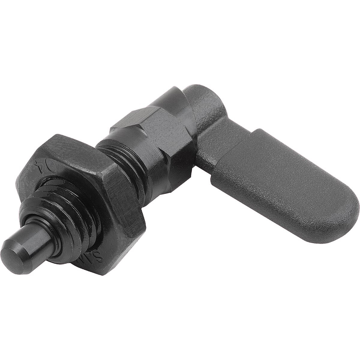 Cam-action indexing plungers with stop, Form D, with grip cap and nut (K1674)