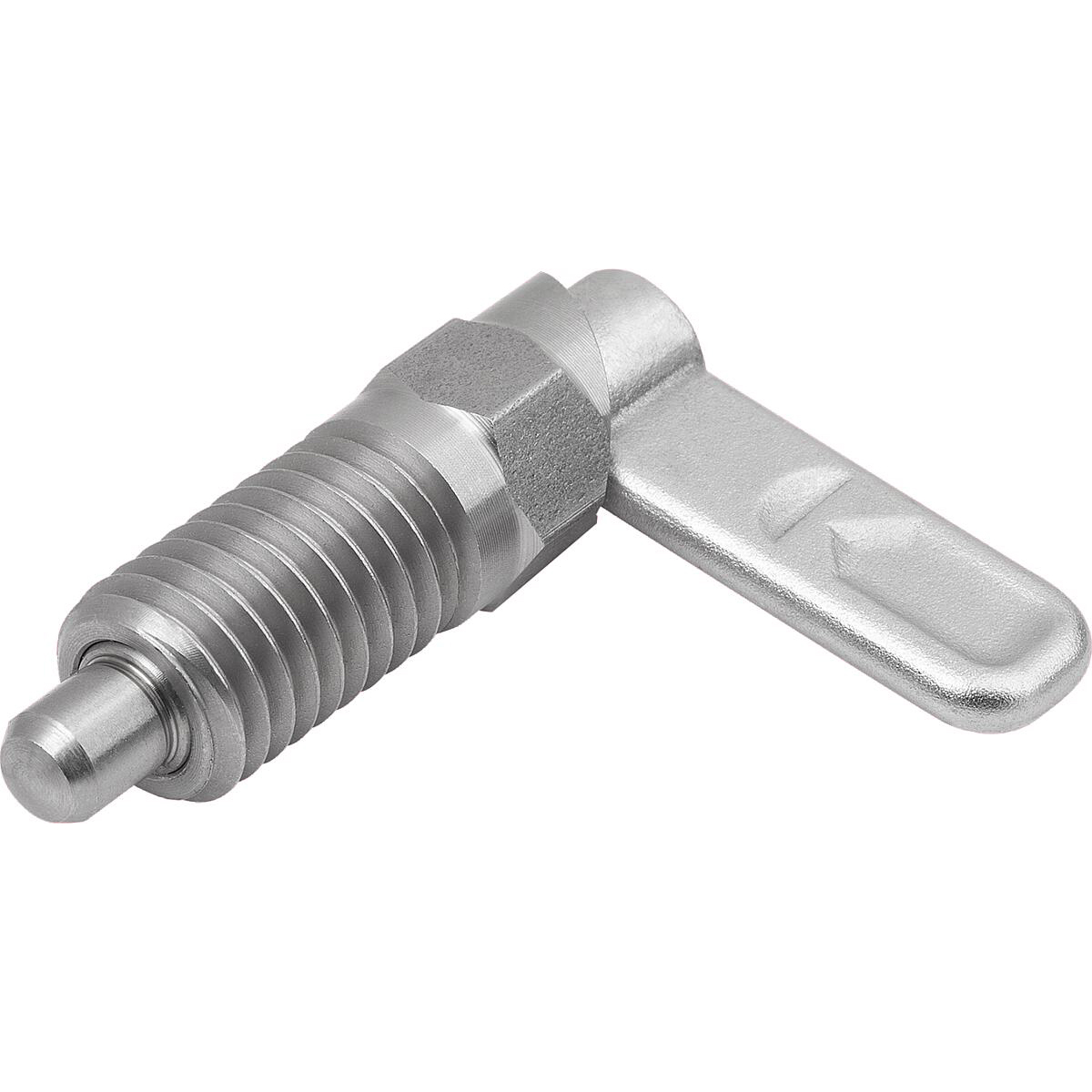 Cam-action indexing plunger, Stainless Steel with hexagon, Form A (K1680)