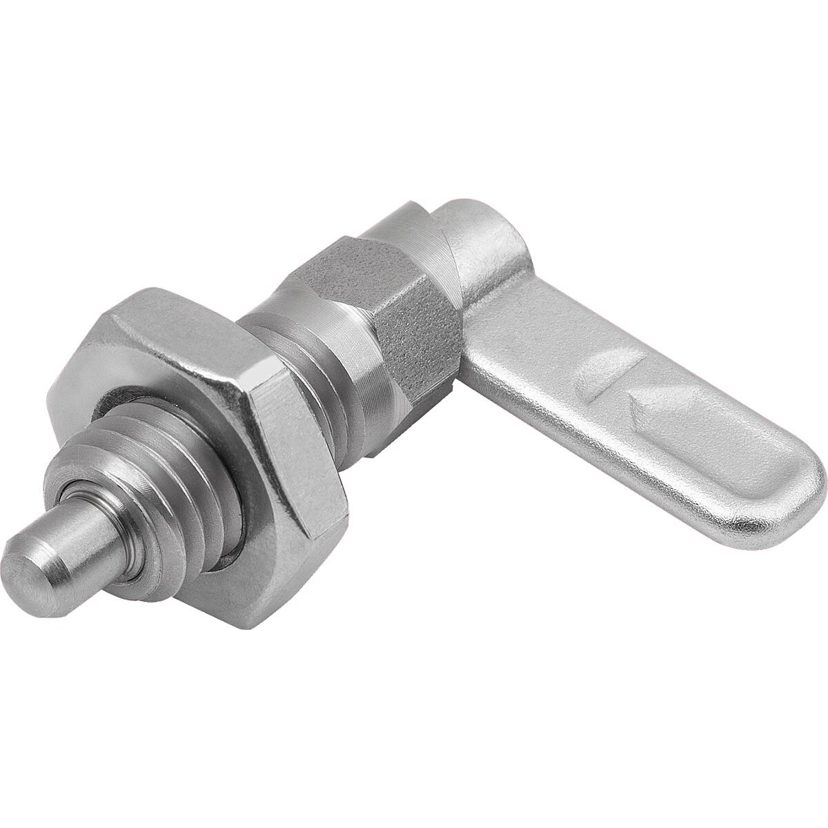 Cam-action indexing plunger, Stainless Steel with hexagon, Form B (K1680)