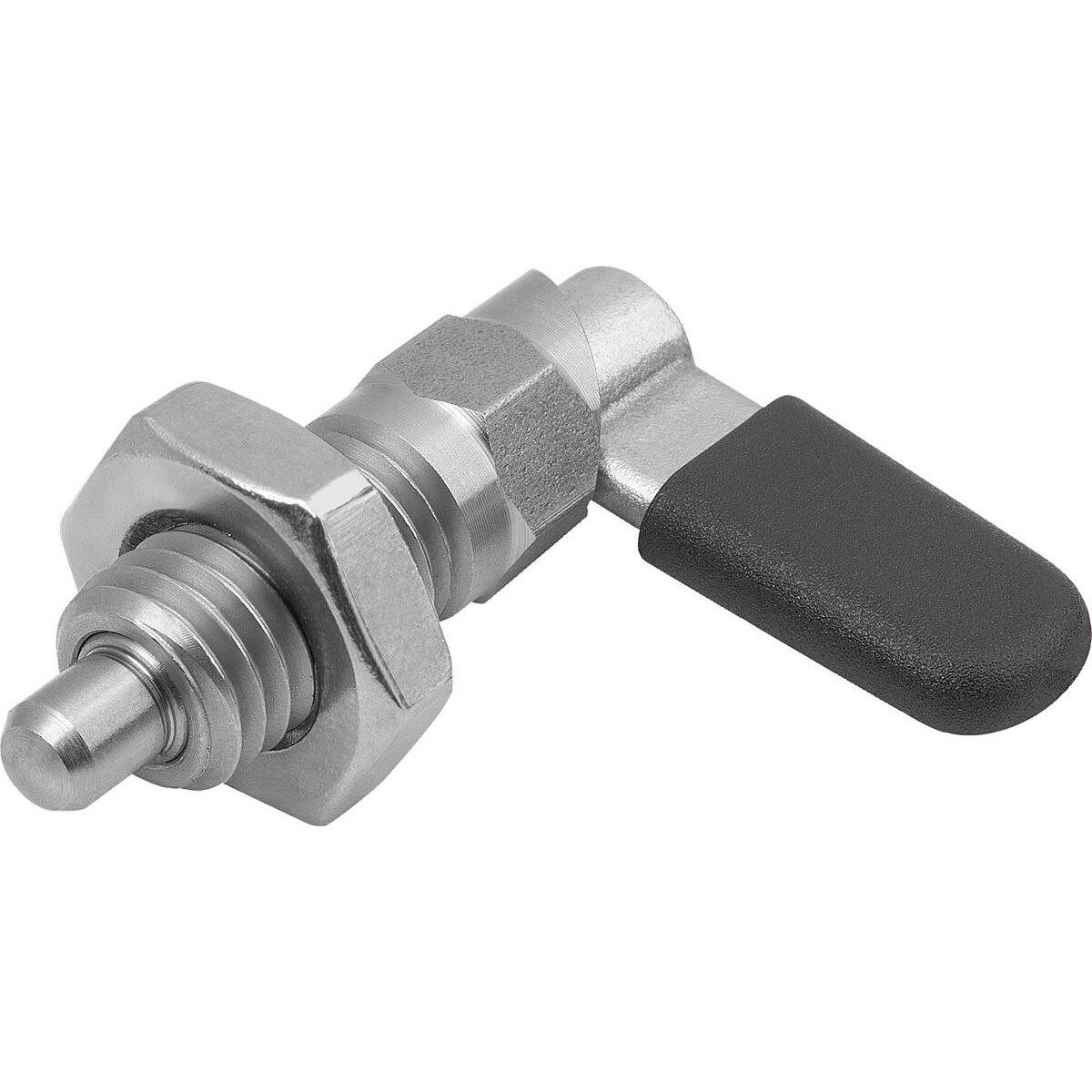 Cam-action indexing plunger, Stainless Steel with hexagon, Form D (K1680)