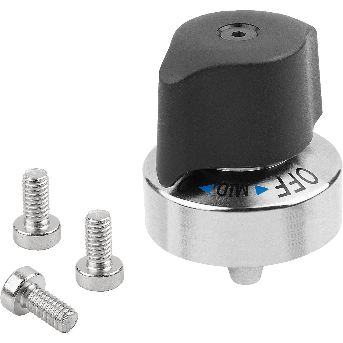 Indexing plungers, Steel with Plastic twist knob and tapered indexing pin, Form B (K1834)