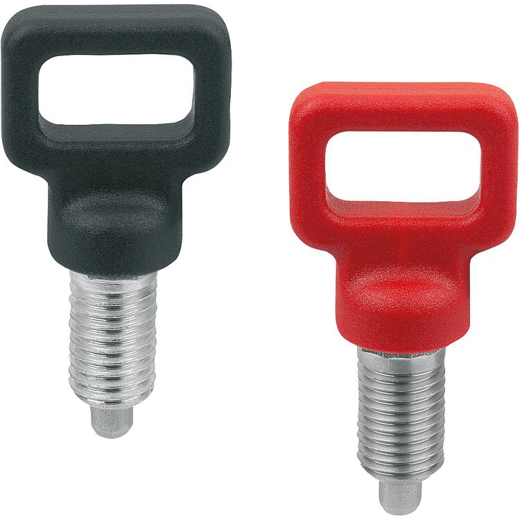 Indexing plungers Steel or Stainless Steel, with Plastic eyelet grip, Form C (K2047)