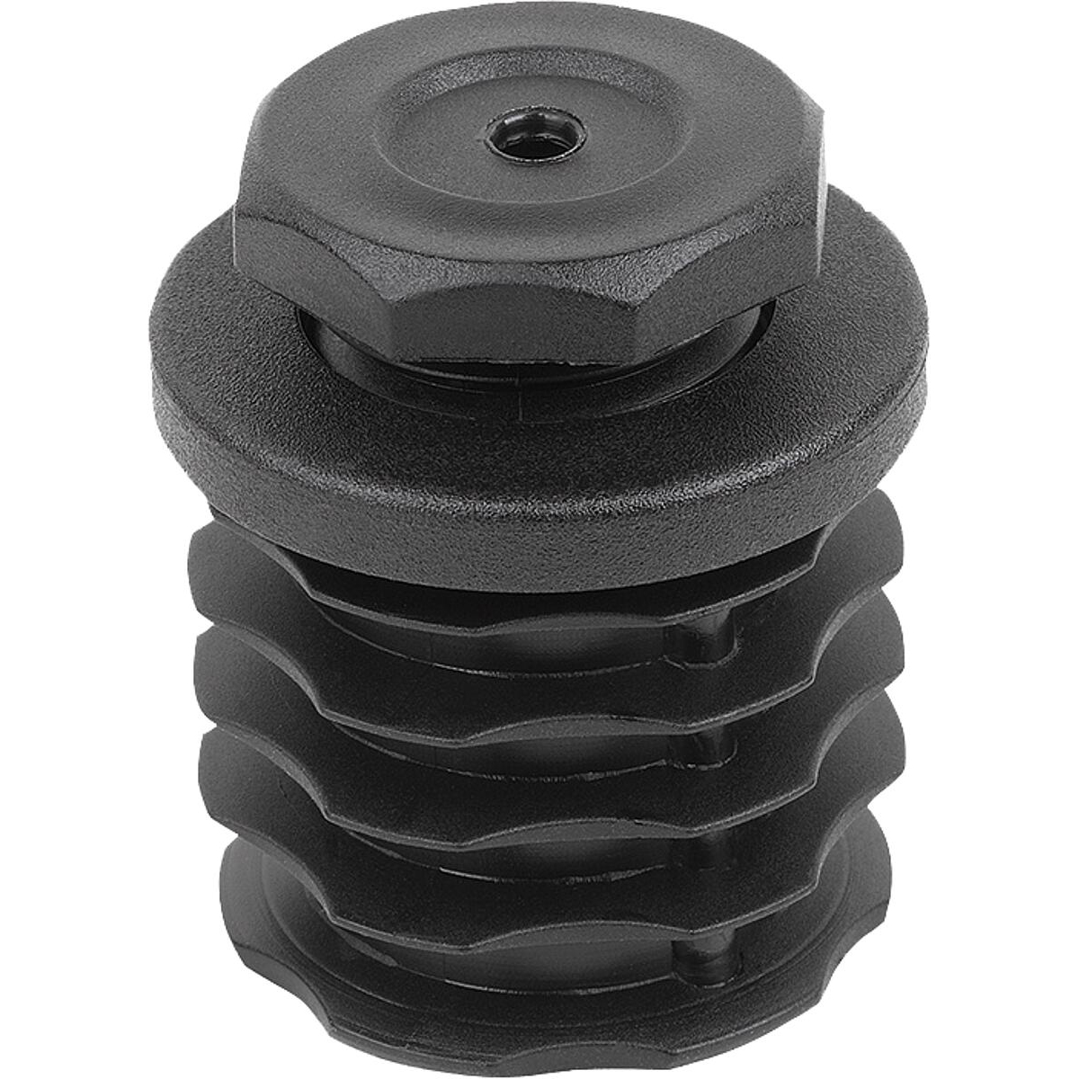 Adjustment plugs, Plastic without inserts for round and square tubes, Form A, round (K2033)