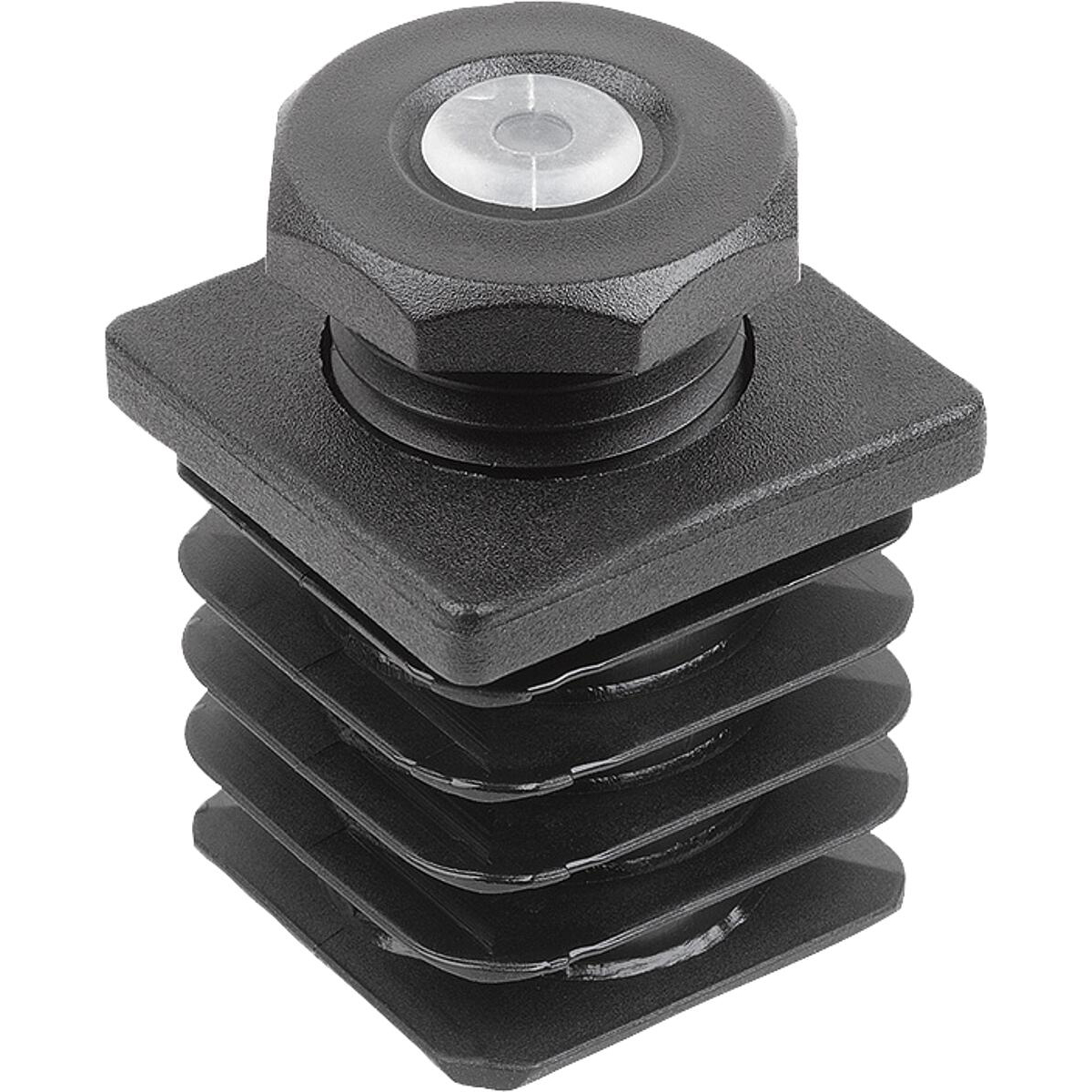 Adjustment plugs, Plastic with non-slip inserts for round and square tubes, Form B, square (K2034)