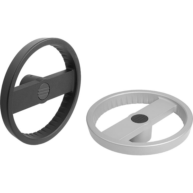 2-spoke handwheels, Aluminium, without grip, Form E with reamed hole (K1523)