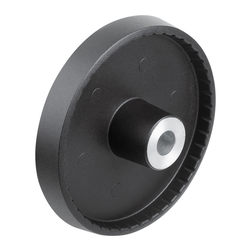 Disc handwheels, Aluminium, without grip, Form E with reamed hole (K1520)