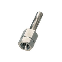 Spacer / hexagonal / brass / nickel-plated / external thread, internal thread / DSB-E DSB-2605E