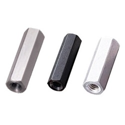 Hexagonal rods / aluminium / nickel-plated / double-sided internal thread / ASL-KE
