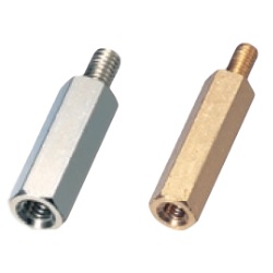 Hexagonal rods / brass / external thread, internal thread / BSB-CE BSB-1710E