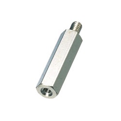 Spacer / hexagonal / brass / nickel-plated / external thread, internal thread / BSB-E BSB-4308E