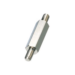 Spacer / hexagonal / brass / nickel-plated / two-sided external thread / ESB-E