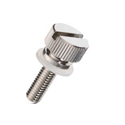 Brass Knurled Knob (Slotted / Built-In Washer) / NB-B-N