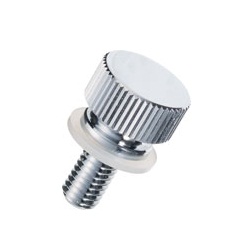 Brass Knurled Knob (Slotted and Flanged / Built-In Washer) / NB-CC-N
