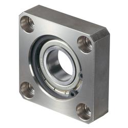 Bearing housings / square flange / counterbore / retaining ring / deep groove ball bearing / steel / nickel-plated / BSRN BSRN5530