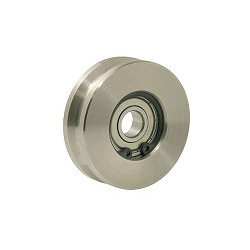 Round belt pulleys / U-groove / ball bearing / steel / chemically nickel-plated / RABS-R / IMAO CORPORATION RABS0440-R