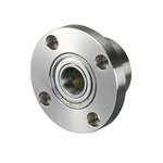 Bearing housings / round flange / counterbore / retaining ring / double deep groove ball bearing / steel / nickel-plated / BRWN BRWN3515