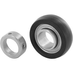 Radial insert ball bearings / with rubber insulating ring / eccentric locking collar / P seals on both sides / RABR / INA