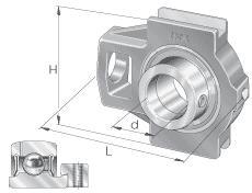 INA Take-Up Units, Gray Cast Iron, Radial Insert Ball Bearing with Eccentric Locking Collar, P Seal