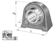 INA Pillow Block Unit with Short Base, Gray Cast Iron, Grub Screws in Inner Ring, P Seal 0008887450000