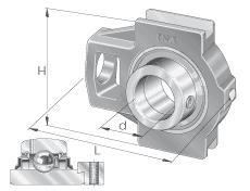 INA Take-Up Units, Gray Cast Iron, Radial Insert Ball Bearing with Eccentric Locking Collar, R Seal