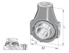 INA Take-Up Units, Gray Cast Iron with Thread, Radial Insert Ball Bearing with Eccentric Locking Collar, R Seal