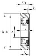 Radial insert ball bearings / single row / NPP / inner ring for fit / adjusting ring / INA