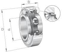 Radial insert ball bearings / single row / KRR / inner ring for fit / INA