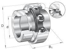 Radial insert ball bearings / single row / KRR / eccentric locking collar / INA