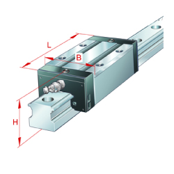 Linear guideway carriages / high, long carriage / stainless steel / precision class selectable / six-row / KWSE-HL