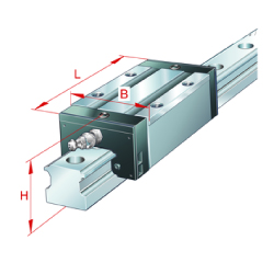 Linear guideway carriages / high, long carriage / stainless steel / precision class selectable / six-row / KWSE-HL-RROC
