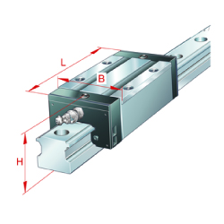 Linear guideway carriages / high linear guideway carriages / stainless steel / precision class selectable / six-row / KWSE-H-RROC